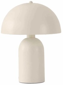 GloboStar® GASCO 204-0149 Μοντέρνο Eπιτραπέζιο Φωτιστικό Μονόφωτο 1 x E27 IP20 Μπεζ Μέταλλο - Μ25 x Π25 x Υ35cm