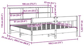 Σκελετός Κρεβ. Χωρίς Στρώμα Καφέ Κεριού 180x200 εκ Μασίφ Πεύκο - Καφέ