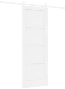 vidaXL Συρόμενη Πόρτα με Σετ Εξαρτημάτων Λευκή 78x211 εκ Συμπαγές Πεύκο