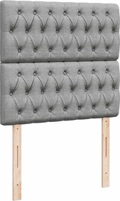 vidaXL Κρεβάτι Boxspring με Στρώμα Ανοιχτό Γκρι 100x200 εκ. Υφασμάτινο