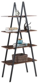 RACK STAM  BLACK METAL FRAME-MELAMINE IN WALNUT 71x38x164Hcm.