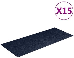 vidaXL Πατάκια Σκαλιών Αυτοκόλλητα 15 τεμ. Ορθογώνια Μπλε 60x25 εκ.