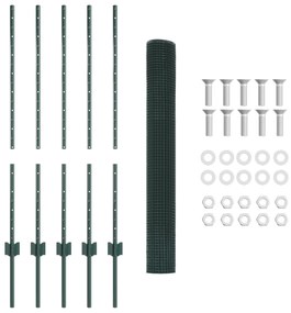 vidaXL Set Φράχτη Κήπου  Σετ 2 Πράσινος Μέταλλο 10 x 1 μ Ανθεκτικός
