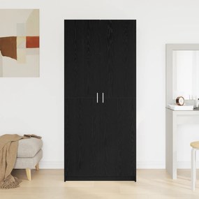 vidaXL Ντουλάπα  Μαύρο Δρυς 80x51x180 εκ Επεξεργασμένο Ξύλο