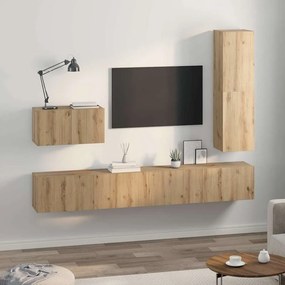 vidaXL Σετ επίπλου τηλεόρασης 4 pcs Artisan Oak Επεξεργασμένο ξύλο