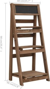 vidaXL Ραφιέρα Φυτών Τριώροφη με Πίνακα 40 x 30 x 90εκ από Μασίφ Ελάτη