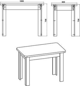 Τραπέζι Celeste pakoworld καρυδί 100x60x73.5εκ