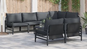 vidaXL Σετ Καναπέ Κήπου με μαξιλάρι με μαξιλάρι 7 pcs Ανθρακί 320 x 160 x 71 εκ