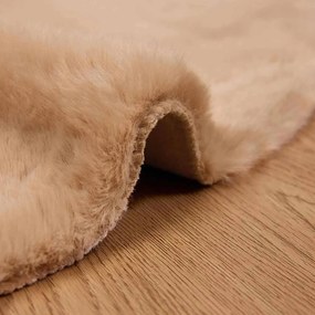 vidaXL Χαλιά Ψεύτικου Κουνελιού Olite Taupe Ø 200 εκ. Πολυεστέρας