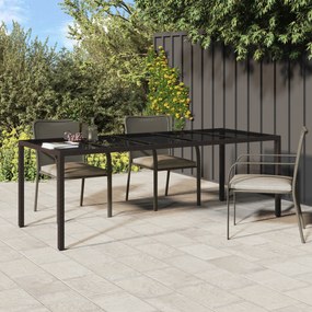 vidaXL Τραπέζι Υπαίθριας Σίτισης Καφέ 250x100x75 εκ. Συνθετικό Ράτα
