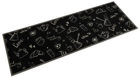 vidaXL Χαλί Κουζίνας Πλενόμενο Μαύρο Επιγρ. Morning 60x180 εκ. Βελούδο