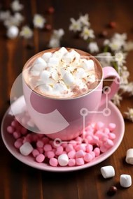 Σετ των 2 Intra Συλλεκτικό Ξύλινο Παζλ Plywood 4mm - Ζεστή σοκολάτα με Marshmallows Σε Ξύλινο Κουτί - Διαστάσεις: 10x10 cm – 25 κομμάτια