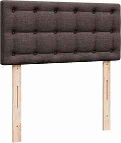 vidaXL Κρεβάτι Boxspring με Στρώμα Σκούρο Καφέ 100x200 εκ. Υφασμάτινο