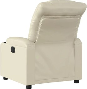 vidaXL Πολυθρόνα Ανακλινόμενη Κρεμ από Συνθετικό Δέρμα