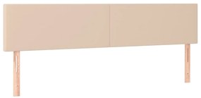 vidaXL Κρεβάτι Boxspring Στρώμα&amp;LED Καπουτσίνο 200x200 εκ. Συνθ. Δέρμα