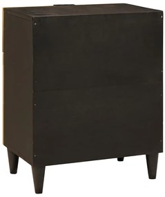 vidaXL Κομοδίνο Μαύρο και Χρυσό 50 x 33 x 60 εκ Μασίφ ξύλο μάνγκο
