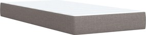 vidaXL Κρεβάτι box spring με στρώμα Taupe 90 x 200 cm Ύφασμα