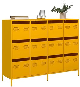 vidaXL Sideboard Μουστάρδα κίτρινη 135x39x103,5cm Ατσάλι ψυχρής έλασης