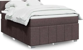 vidaXL Κρεβάτι Boxspring με Στρώμα Σκούρο Καφέ 140x190 εκ. Υφασμάτινο