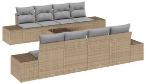 vidaXL Σετ Καναπέ Κήπου 7 pcs Μπέζ και Ανοιχτό Γκρι συνθετικό ρατάν