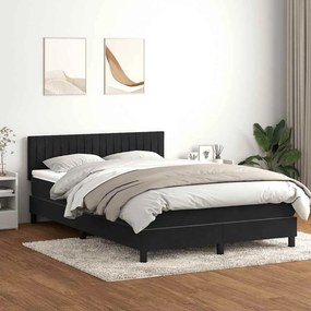 VidaXL Κρεβάτι Boxspring με Στρώμα & LED Μαύρο 160x210 εκ. Βελούδινο