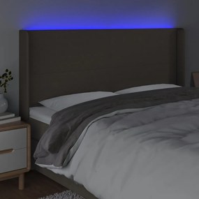 ΚΕΦΑΛΑΡΙ ΚΡΕΒΑΤΙΟΥ LED TAUPE 163X16X118/128 ΕΚ. ΥΦΑΣΜΑΤΙΝΟ 3123778