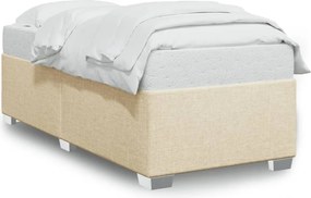 vidaXL Πλαίσιο κρεβατιού χωρίς στρώμα Κρέμα 80x200 cm Ύφασμα