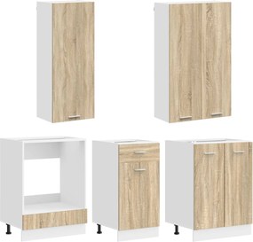 vidaXL Μονάδα κουζίνας LYON 5 pcs Sonoma Δρυς Επεξεργασμένο Ξύλο