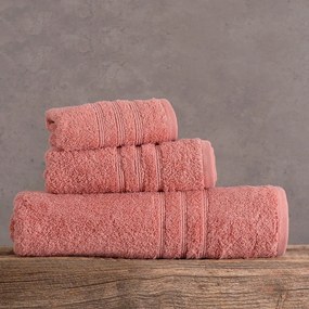 Πετσέτες Aria (Σετ 3τμχ) Terracotta Ρυθμός Towels Set 75x150cm 100% Cotton Foam