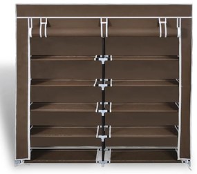 Παπουτσοθήκη με Κάλυμμα Καφέ 115 x 28 x 110 εκ. Υφασμάτινη