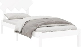 vidaXL Πλαίσιο Κρεβατιού Λευκό 90 x 190 εκ. Μασίφ Ξύλο Single