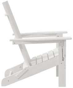 vidaXL Folding Adirondack Chair Λευκό 74.5x80.5x90 εκ. HDPE