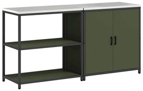 vidaXL Σετ Αποθήκευσης Κουζίνας 2 pcs Ελιά Πράσινη 180 x 50 x 92 εκ.