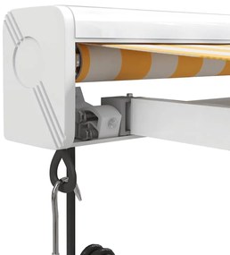 vidaXL Τέντα Πτυσσόμενη Κίτρινη/Λευκή 3 x 2,5 μ. Ύφασμα και Αλουμίνιο