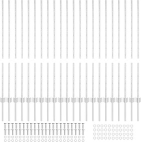 vidaXL Στύλος Περιφράξεων 22 pcs Ασημί 160 cm Ατσάλι