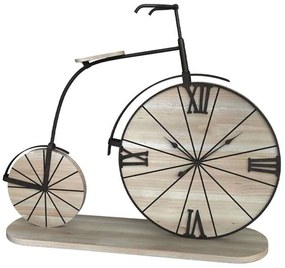 Ρολόι Επιτραπέζιο Bicycle 125-222-335 29x7x27cm Natural-Black Μέταλλο,Ξύλο
