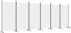 vidaXL Διαχωριστικό Δωματίου με 6 Πάνελ Λευκό 520 x 180 εκ. από Ύφασμα
