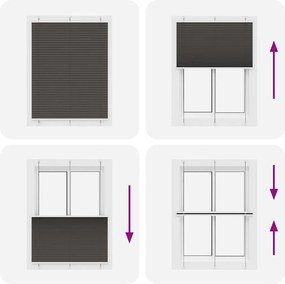 vidaXL Πλισέ περσίδα Μαύρο 105x150 cm Πλάτος υφάσματος 104,4 cm