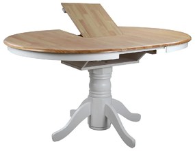 ΤΡΑΠΕΖΙ ΞΥΛΙΝΟ ΣΕ WHITE WASH ΧΡΩΜΑ Φ106(+40)x78Υ εκ.COUNTRY STYLE HM0161