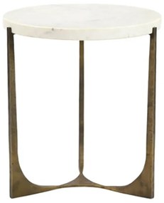 BLANCHE SIDE TABLE ΛΕΥΚΟ BRASS ANTIQUE D55xH61cm - 04-0827