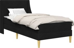 vidaXL Σκελετός κρεβατιού με στρώμα Μαύρο 90 x 200 cm Πολυεστέρας