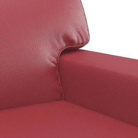 Καναπές Διθέσιος Μπορντό 140 εκ. από Συνθετικό Δέρμα - Κόκκινο