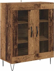 vidaXL Highboard 2 pcs Παλιό ξύλο Μηχανική ξυλεία και γυαλί