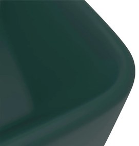 vidaXL Νιπτήρας Πολυτελής Σκούρο Πράσινο Ματ 41x30x12 εκ. Κεραμικός