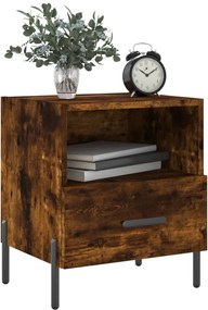 vidaXL Κομοδίνα 2 τεμ. Καπνιστή Δρυς 40 x 35 x 47,5 εκ. Επεξεργ. Ξύλο