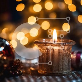 Intra Συλλεκτικό Ξύλινο Παζλ Plywood 4mm - Εορταστικό κερί και Χριστουγεννιάτικα στολίδια εικόνα Σε Ξύλινο Κουτί - Διαστάσεις: 10x10 cm – 25 κομμάτια