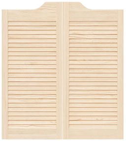 SWING DOORS LOUVRED DESIGN 1-PAIR 90X80 CM ΑΠΟ ΜΑΣΙΦ ΞΥΛΟ ΠΕΥΚΟ 4107126