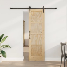vidaXL Συρόμενη Πόρτα με Σετ Εξαρτημάτων 61x198.5 cm Μασίφ Ξύλο Πεύκου