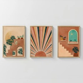 Πίνακας Quesin pakoworld τρίπτυχος με ψηφιακή εκτύπωση και πλαίσιο 33x1.5x48εκ