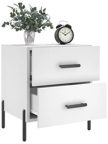 vidaXL Κομοδίνο Λευκό 40 x 35 x 47,5 εκ. από Επεξεργασμένο Ξύλο